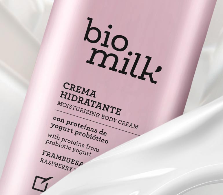 crema hidratante cuidado efectivo de la piel bio milk frambuesa granada